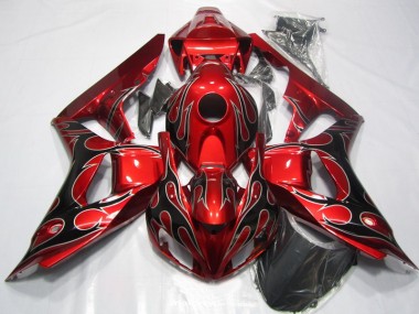 ABS 2006-2007 Red Black Flame Honda CBR1000RR Replacement Fairings Canada