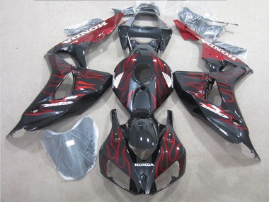 ABS 2006-2007 Black Red Flame Honda CBR1000RR Motorbike Fairing Canada