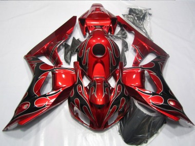 ABS 2006-2007 Red Black Flame Honda CBR1000RR Replacement Motorcycle Fairings Canada