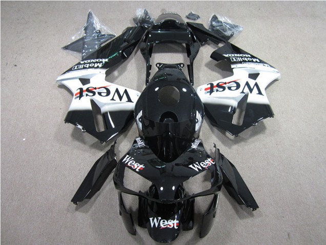 ABS 2005-2006 Black White West Honda CBR600RR Bike Fairing Canada ABS 2005-2006 Black White West Honda CBR600RR Bike Fairing Canada