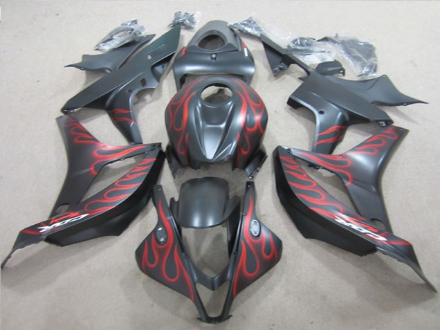ABS 2007-2008 Black with Red Flame Honda CBR600RR Motorcylce Fairings Canada ABS 2007-2008 Black with Red Flame Honda CBR600RR Motorcylce Fairings Canada