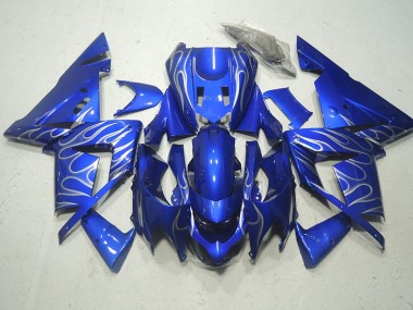 2003-2005 Blue White Flame Kawasaki ZX10R Motorcycle Replacement Fairings Canada