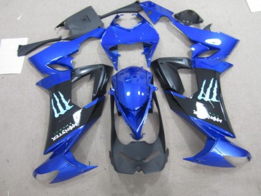 2008-2010 Black Blue Monster Kawasaki ZX10R Bike Fairing Canada