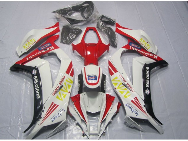 2011-2015 White Red Silkolene Kawasaki ZX10R Motorcycle Fairings Kit Canada 2011-2015 White Red Silkolene Kawasaki ZX10R Motorcycle Fairings Kit Canada