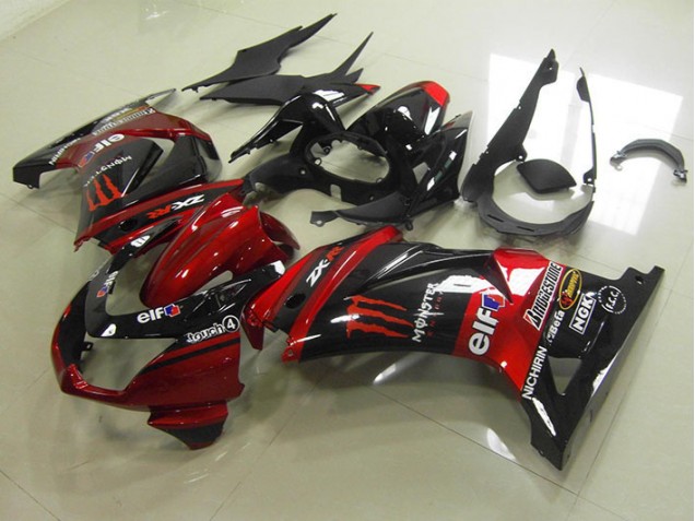 ABS 2008-2012 Black Red Monster Kawasaki ZX250R Motorcycle Fairing Canada ABS 2008-2012 Black Red Monster Kawasaki ZX250R Motorcycle Fairing Canada
