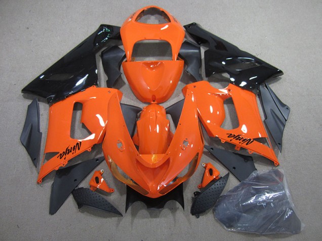 ABS 2005-2006 Orange Black Ninja Kawasaki ZX6R Motorcylce Fairings Canada ABS 2005-2006 Orange Black Ninja Kawasaki ZX6R Motorcylce Fairings Canada