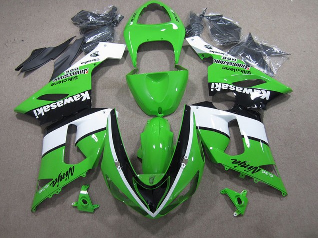 ABS 2005-2006 Green White Black Ninja 636 Kawasaki ZX6R Bike Fairings Canada ABS 2005-2006 Green White Black Ninja 636 Kawasaki ZX6R Bike Fairings Canada