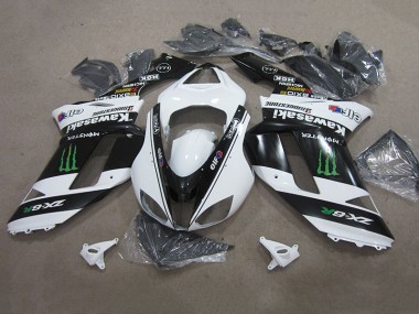 ABS 2007-2008 Black White Monster Kawasaki ZX6R Replacement Motorcycle Fairings Canada