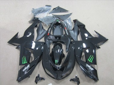 ABS 2007-2008 Black Ninja Green Monster Kawasaki ZX6R Bike Fairing Kit Canada