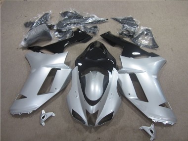 ABS 2007-2008 Silver Black Kawasaki ZX6R Motor Fairings Canada