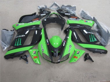 ABS 2007-2008 Green Black 3M Monster Kawasaki ZX6R Motorbike Fairing Canada