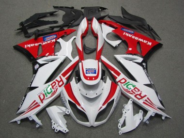 ABS 2009-2012 White Red Rapid Kawasaki ZX6R Motorcycle Fairing Canada