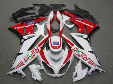 2009-2012 White Red Rapid Kawasaki ZX6R Motorcycle Fairing Canada