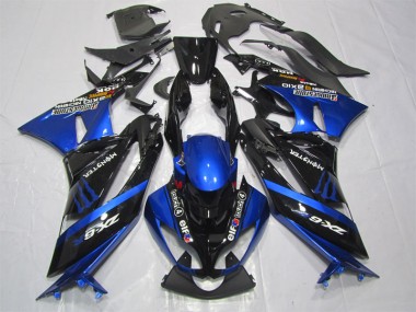 2009-2012 Black Blue Monster Kawasaki ZX6R Motorcycle Fairing Kit Canada