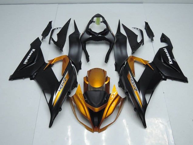 ABS 2013-2018 Black Gold Kawasaki ZX6R Motor Bike Fairings Canada ABS 2013-2018 Black Gold Kawasaki ZX6R Motor Bike Fairings Canada