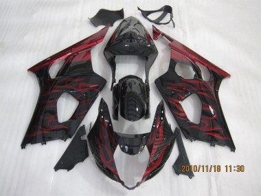 ABS 2003-2004 Black Red Flame Suzuki GSXR1000 Motorcycle Bodywork Canada
