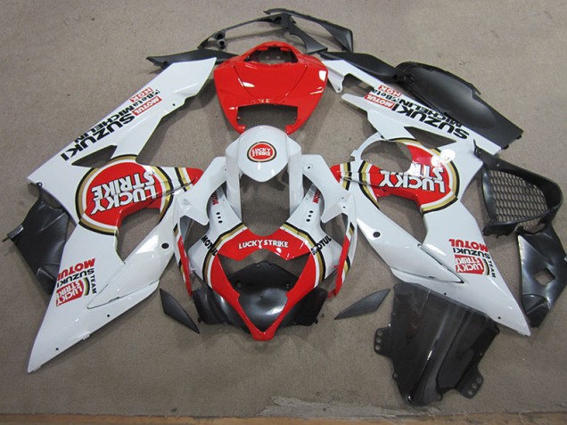 ABS 2005-2006 White Lucky Strike Red Motul Suzuki GSXR1000 Motorcycle Fairings Canada ABS 2005-2006 White Lucky Strike Red Motul Suzuki GSXR1000 Motorcycle Fairings Canada