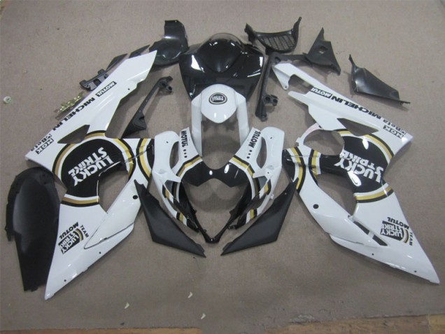 ABS 2005-2006 White Lucky Strike Black Motul Suzuki GSXR1000 Motorcycle Fairing Kit Canada ABS 2005-2006 White Lucky Strike Black Motul Suzuki GSXR1000 Motorcycle Fairing Kit Canada