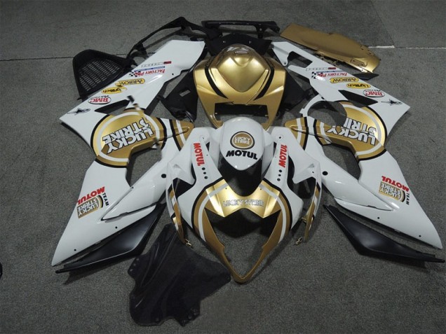 ABS 2005-2006 White Gold Lucky Strike Motul Suzuki GSXR1000 Motor Fairings Canada ABS 2005-2006 White Gold Lucky Strike Motul Suzuki GSXR1000 Motor Fairings Canada