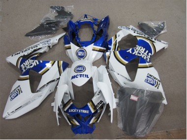 ABS 2009-2016 White Lucky Strike Blue Motul Suzuki GSXR1000 Motorcylce Fairings Canada