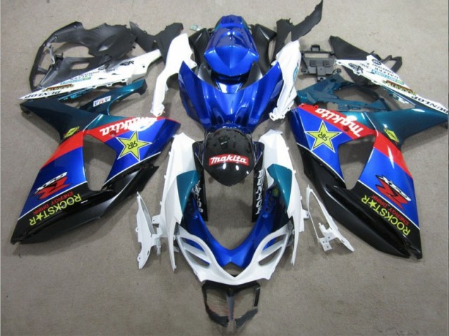 ABS 2009-2016 Blue White Rockstar Suzuki GSXR1000 Bike Fairing Canada ABS 2009-2016 Blue White Rockstar Suzuki GSXR1000 Bike Fairing Canada