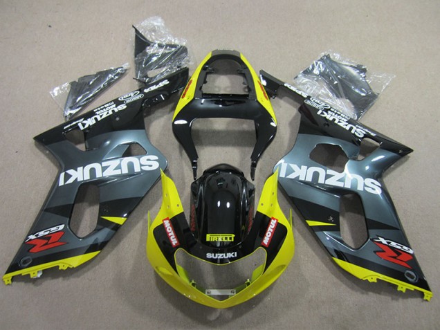 ABS 2001-2003 Black Yellow Motul Suzuki GSXR600 Motor Fairings Canada ABS 2001-2003 Black Yellow Motul Suzuki GSXR600 Motor Fairings Canada