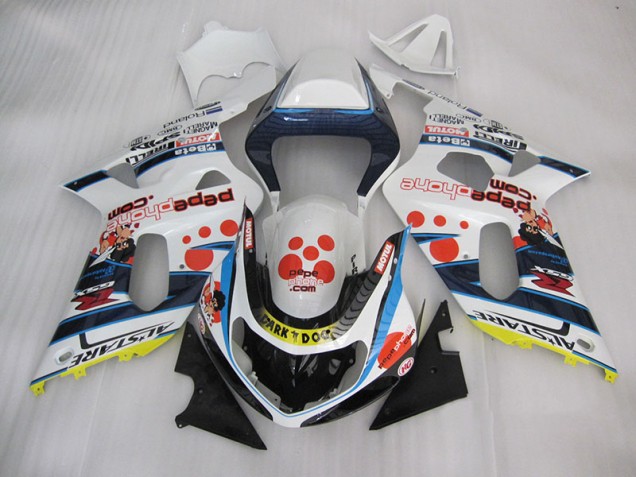 ABS 2001-2003 White Blue Dark Dog Suzuki GSXR600 Bike Fairings Canada ABS 2001-2003 White Blue Dark Dog Suzuki GSXR600 Bike Fairings Canada