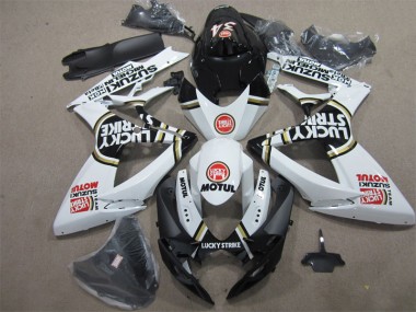 ABS 2006-2007 Black White Lucky Strike Motul Suzuki GSXR600 Bike Fairing Canada