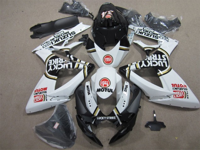ABS 2006-2007 Black White Lucky Strike Motul Suzuki GSXR600 Bike Fairing Canada ABS 2006-2007 Black White Lucky Strike Motul Suzuki GSXR600 Bike Fairing Canada