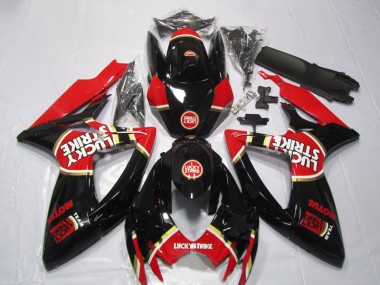 2006-2007 Black Red Lucky Strike Motul Suzuki GSXR600 Bike Fairing Kit Canada