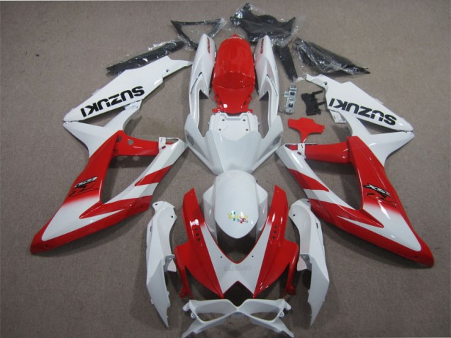 ABS 2008-2010 White Red Suzuki GSXR600 Motorcyle Fairings Canada ABS 2008-2010 White Red Suzuki GSXR600 Motorcyle Fairings Canada