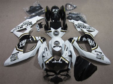 ABS 2008-2010 White Lucky Strike Black Motul Suzuki GSXR600 Motorbike Fairings Canada