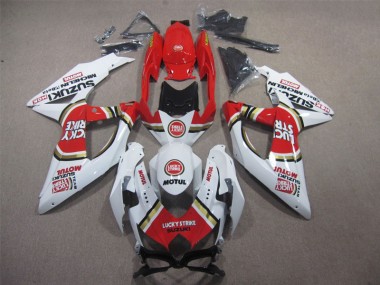 ABS 2008-2010 White Lucky Strike Red Motul Suzuki GSXR600 Motorbike Fairing Canada