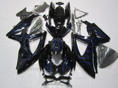 ABS 2008-2010 Black Blue Flame Suzuki GSXR600 Bike Fairing Canada