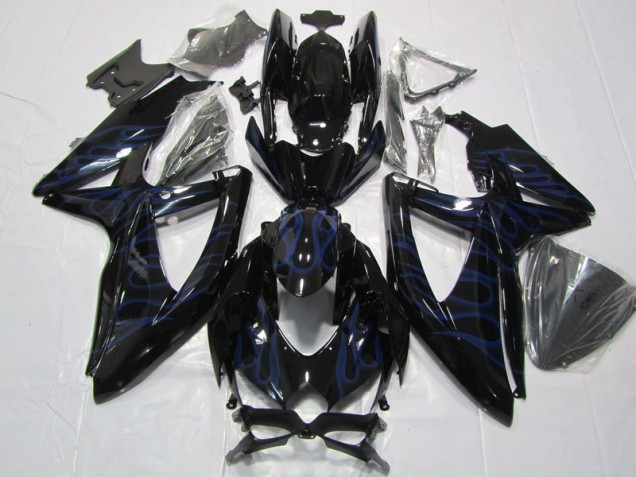 ABS 2008-2010 Black Blue Flame Suzuki GSXR600 Bike Fairing Canada ABS 2008-2010 Black Blue Flame Suzuki GSXR600 Bike Fairing Canada