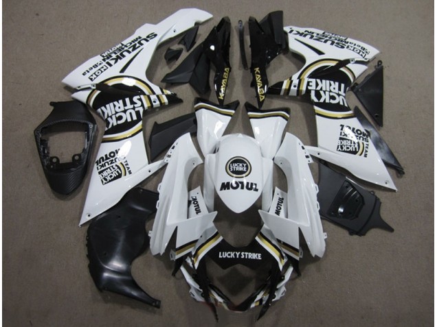 ABS 2011-2021 White Lucky Strike Black Motul Suzuki GSXR600 Motorcycle Bodywork Canada ABS 2011-2021 White Lucky Strike Black Motul Suzuki GSXR600 Motorcycle Bodywork Canada