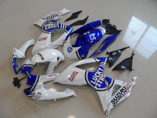 ABS 2006-2007 Blue White Lucky Strike Motul 34 Suzuki GSXR750 Motorcycle Fairing Kit Canada