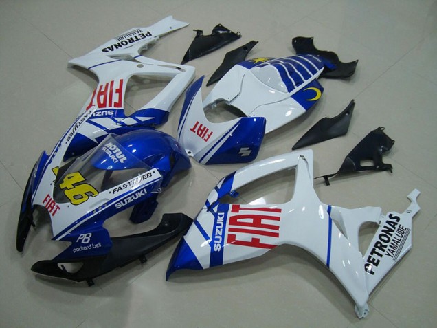 ABS 2006-2007 Blue White Fiat 46 Suzuki GSXR750 Moto Fairings Canada ABS 2006-2007 Blue White Fiat 46 Suzuki GSXR750 Moto Fairings Canada