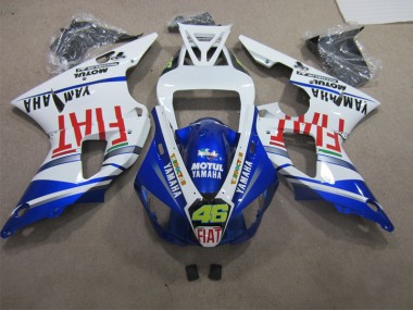 1998-1999 Blue White Motul Fiat 46 Yamaha YZF R1 Bike Fairing Kit Canada