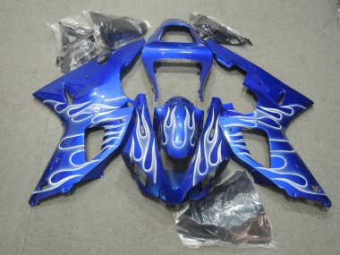 2000-2001 Blue White Flame Yamaha YZF R1 Motorcycle Fairings Kit Canada