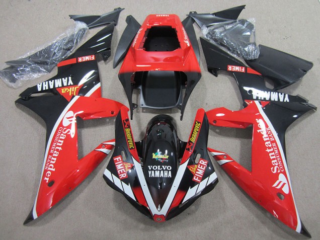 ABS 2004-2006 Red Black White Santander Yamaha YZF R1 Motorbike Fairings Canada ABS 2004-2006 Red Black White Santander Yamaha YZF R1 Motorbike Fairings Canada