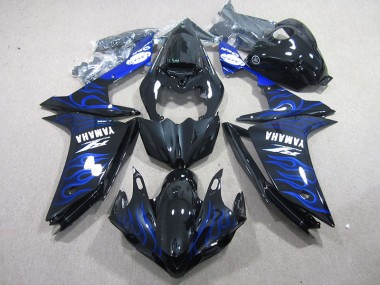 ABS 2007-2008 Black with Blue Flame Yamaha YZF R1 Motorcycle Fairing Kit Canada