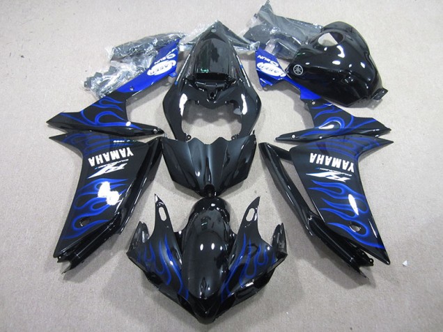 ABS 2007-2008 Black with Blue Flame Yamaha YZF R1 Motorcycle Fairing Kit Canada