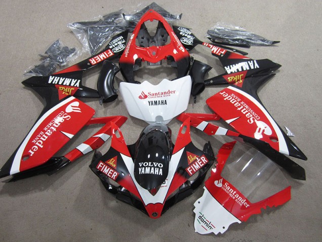 ABS 2007-2008 Black Red White Santander Yamaha YZF R1 Motorbike Fairing Kits Canada ABS 2007-2008 Black Red White Santander Yamaha YZF R1 Motorbike Fairing Kits Canada