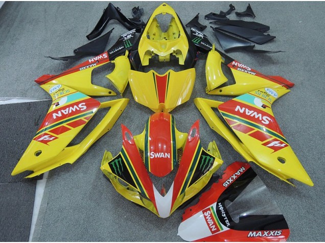 ABS 2007-2008 Yellow Red Swan Yamaha YZF R1 Moto Fairings Canada ABS 2007-2008 Yellow Red Swan Yamaha YZF R1 Moto Fairings Canada