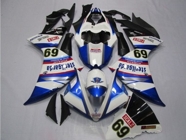 2009-2011 White Blue Sterilgarda SCALZ 69 Yamaha YZF R1 Motorcycle Replacement Fairings Canada