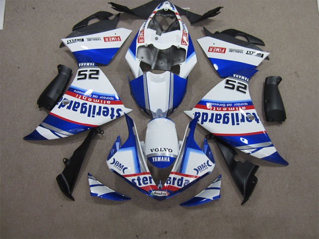 ABS 2012-2014 White Blue Volvo Sterilgarda 25 Yamaha YZF R1 Motorcycle Fairings Kit Canada ABS 2012-2014 White Blue Volvo Sterilgarda 25 Yamaha YZF R1 Motorcycle Fairings Kit Canada