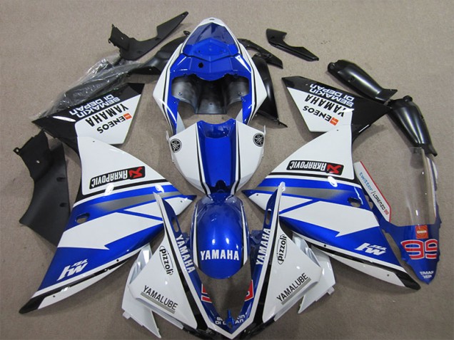 ABS 2012-2014 Blue White Pizzoli Yamaha YZF R1 Motorcycle Fairings Canada ABS 2012-2014 Blue White Pizzoli Yamaha YZF R1 Motorcycle Fairings Canada
