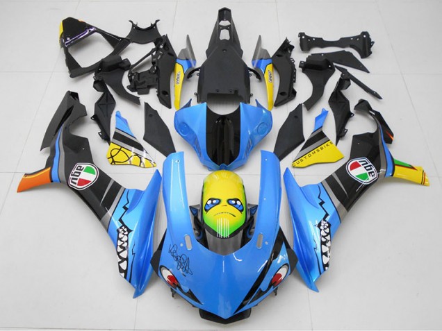 ABS 2015-2019 Blue Yellow Shark Yamaha YZF R1 Motorcycle Replacement Fairings Canada ABS 2015-2019 Blue Yellow Shark Yamaha YZF R1 Motorcycle Replacement Fairings Canada
