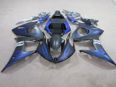 2003-2005 Black Blue Flame Yamaha YZF R6 Moto Fairings Canada